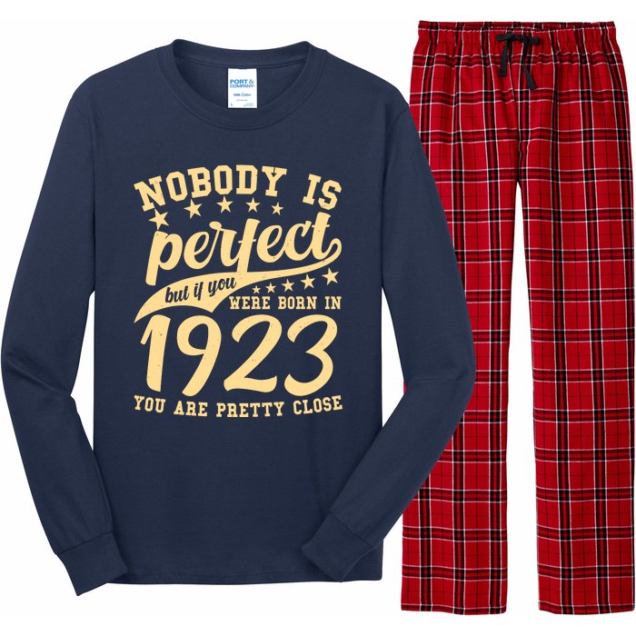 Nobody Is Perfect Born In 1923 100th Birthday Long Sleeve Pajama Set