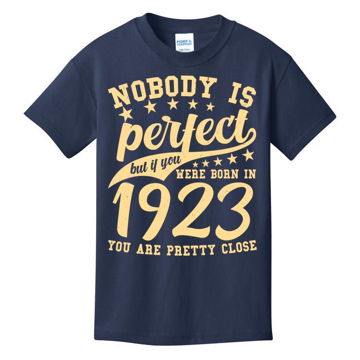 Nobody Is Perfect Born In 1923 100th Birthday Kids T-Shirt