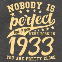 Nobody Is Perfect Born In 1933 90th Birthday Vector Backpack