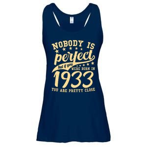 Nobody Is Perfect Born In 1933 90th Birthday Ladies Essential Flowy Tank