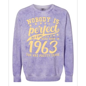 Nobody Is Perfect Born In 1963 60th Birthday Colorblast Crewneck Sweatshirt