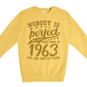 Nobody Is Perfect Born In 1963 60th Birthday Premium Crewneck Sweatshirt