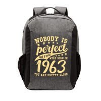Nobody Is Perfect Born In 1963 60th Birthday Vector Backpack