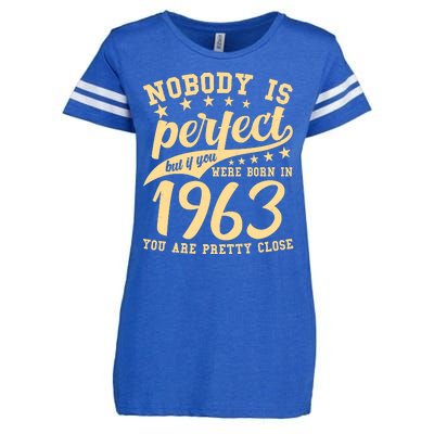 Nobody Is Perfect Born In 1963 60th Birthday Enza Ladies Jersey Football T-Shirt