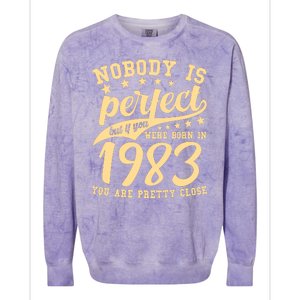 Nobody Is Perfect Born In 1983 40th Birthday Colorblast Crewneck Sweatshirt