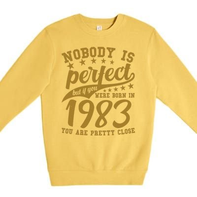 Nobody Is Perfect Born In 1983 40th Birthday Premium Crewneck Sweatshirt