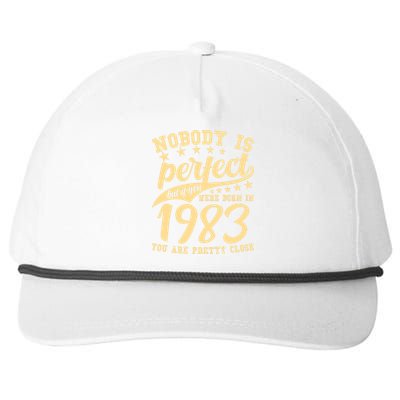 Nobody Is Perfect Born In 1983 40th Birthday Snapback Five-Panel Rope Hat