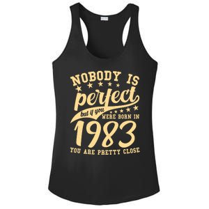 Nobody Is Perfect Born In 1983 40th Birthday Ladies PosiCharge Competitor Racerback Tank