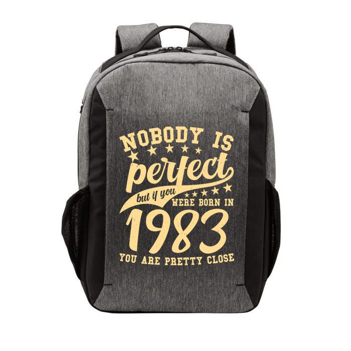 Nobody Is Perfect Born In 1983 40th Birthday Vector Backpack