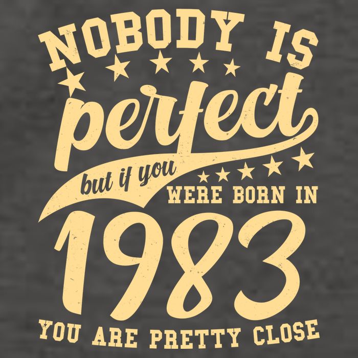Nobody Is Perfect Born In 1983 40th Birthday Vector Backpack