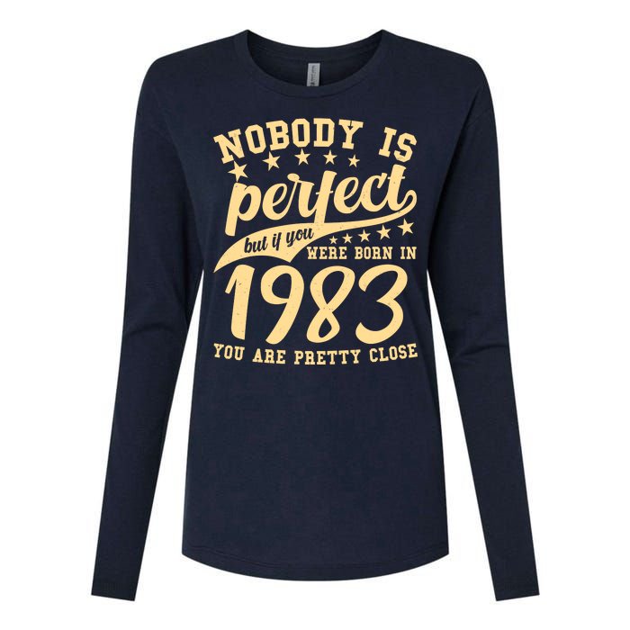 Nobody Is Perfect Born In 1983 40th Birthday Womens Cotton Relaxed Long Sleeve T-Shirt