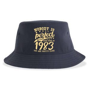 Nobody Is Perfect Born In 1983 40th Birthday Sustainable Bucket Hat