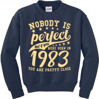 Nobody Is Perfect Born In 1983 40th Birthday Kids Sweatshirt