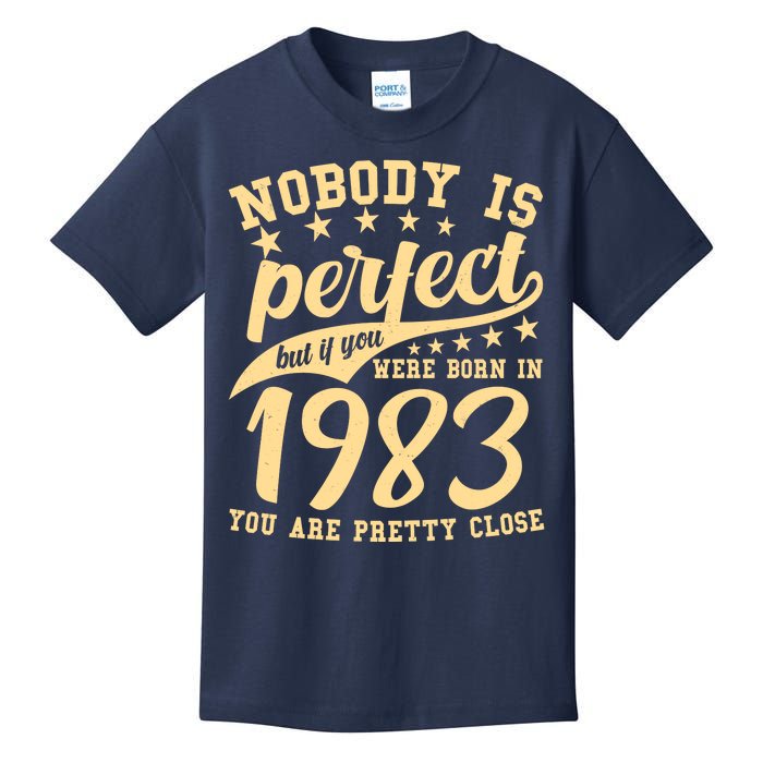 Nobody Is Perfect Born In 1983 40th Birthday Kids T-Shirt