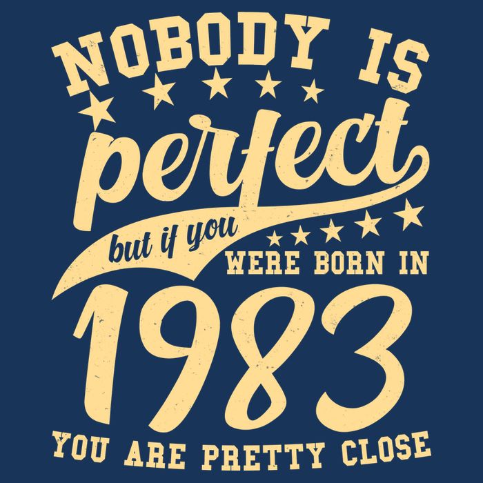 Nobody Is Perfect Born In 1983 40th Birthday Full Zip Hoodie
