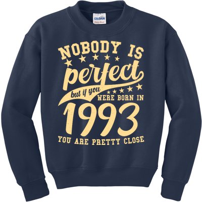 Nobody Is Perfect Born In 1993 30th Birthday Kids Sweatshirt