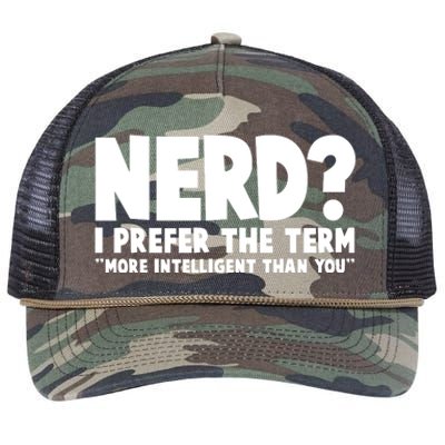 Nerd I Prefer The Term More Intelligent Than You Retro Rope Trucker Hat Cap