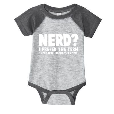 Nerd I Prefer The Term More Intelligent Than You Infant Baby Jersey Bodysuit