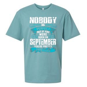 Nobody Is Perfect But If You Born In September Birthday Gift Sueded Cloud Jersey T-Shirt