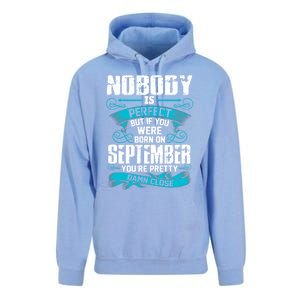 Nobody Is Perfect But If You Born In September Birthday Gift Unisex Surf Hoodie