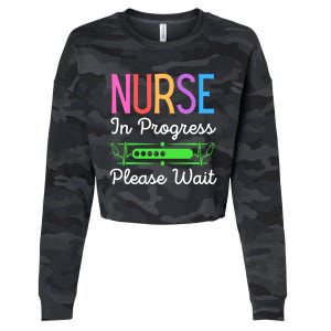 Nurse In Progress Please Wait Funny Future Nurse Gift Cropped Pullover Crew