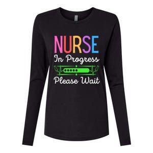 Nurse In Progress Please Wait Funny Future Nurse Gift Womens Cotton Relaxed Long Sleeve T-Shirt