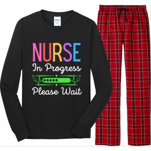 Nurse In Progress Please Wait Funny Future Nurse Gift Long Sleeve Pajama Set