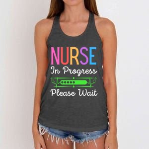 Nurse In Progress Please Wait Funny Future Nurse Gift Women's Knotted Racerback Tank