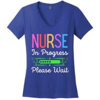 Nurse In Progress Please Wait Funny Future Nurse Gift Women's V-Neck T-Shirt