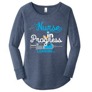 Nurse In Progress Loading Funny Nursing Education Gift Women's Perfect Tri Tunic Long Sleeve Shirt