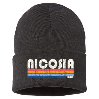 Nicosia Italy Retro 70s 80s Style Sustainable Knit Beanie