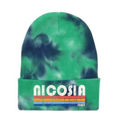 Nicosia Italy Retro 70s 80s Style Tie Dye 12in Knit Beanie