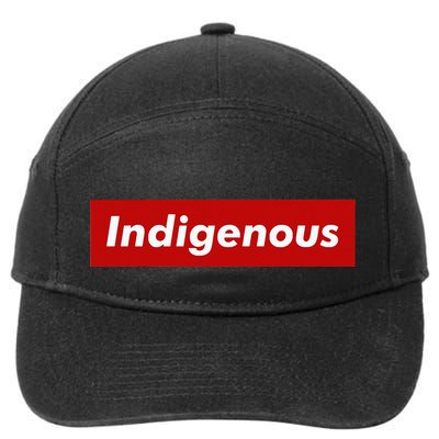 Native Indigenous Red Block Background With White Letters 7-Panel Snapback Hat