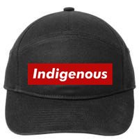 Native Indigenous Red Block Background With White Letters 7-Panel Snapback Hat