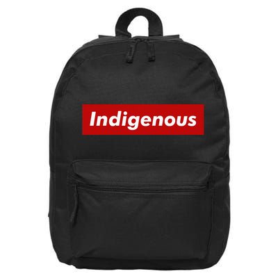 Native Indigenous Red Block Background With White Letters 16 in Basic Backpack