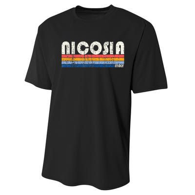 Nicosia Italy Retro 70s 80s Style Performance Sprint T-Shirt