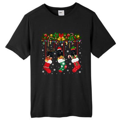 Newfoundland In Sock Xmas Reindeer Santa Elf Dog Gift Tall Fusion ChromaSoft Performance T-Shirt