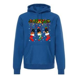 Newfoundland In Sock Xmas Reindeer Santa Elf Dog Gift Premium Hoodie