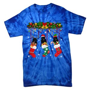 Newfoundland In Sock Xmas Reindeer Santa Elf Dog Gift Tie-Dye T-Shirt