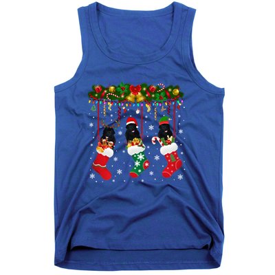 Newfoundland In Sock Xmas Reindeer Santa Elf Dog Gift Tank Top