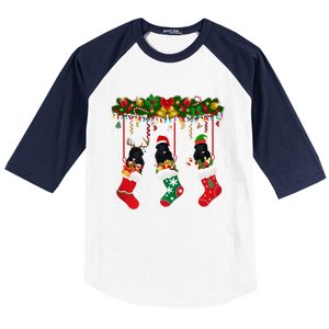 Newfoundland In Sock Xmas Reindeer Santa Elf Dog Gift Baseball Sleeve Shirt