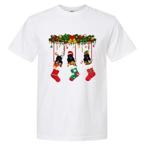 Newfoundland In Sock Xmas Reindeer Santa Elf Dog Gift Garment-Dyed Heavyweight T-Shirt