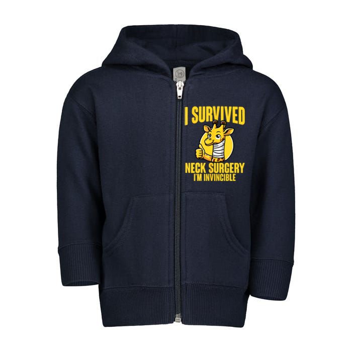 Neck Injury Survivor I Survived Neck Surgery Recovery Toddler Zip Fleece Hoodie