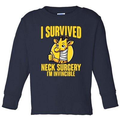 Neck Injury Survivor I Survived Neck Surgery Recovery Toddler Long Sleeve Shirt