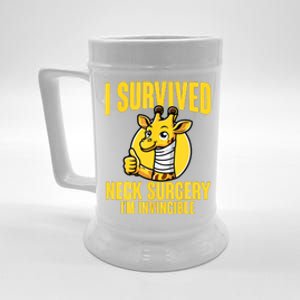 Neck Injury Survivor I Survived Neck Surgery Recovery Beer Stein