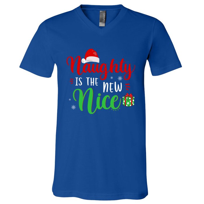 Naughty Is The New Nice Clothes Funny Holiday Gift Christmas Gift V-Neck T-Shirt