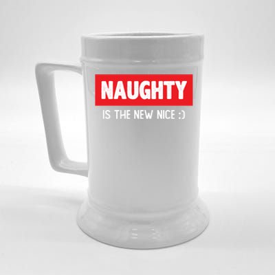 Naughty Is The New Nice Funny Christmas Quote Gift Beer Stein