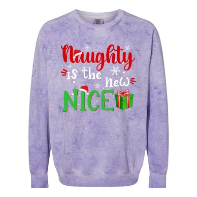 Naughty Is The New Nice Funny Santa Joke Christmas Humor Cute Gift Colorblast Crewneck Sweatshirt