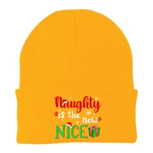 Naughty Is The New Nice Funny Santa Joke Christmas Humor Cute Gift Knit Cap Winter Beanie