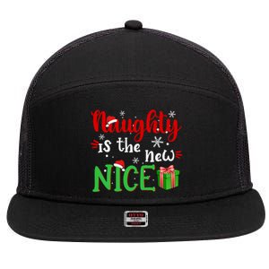 Naughty Is The New Nice Funny Santa Joke Christmas Humor Cute Gift 7 Panel Mesh Trucker Snapback Hat